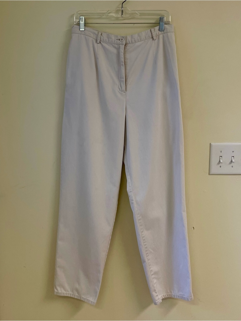 Vintage Pendleton Cream Cotton Trousers High Rise Made in Hong Kong Sz 12